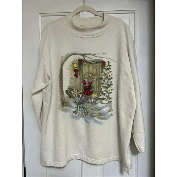 Adorable Vintage Holiday Christmas Long Sleeve Tshirt SZ XL 1X By Nutcracker - Picture 1 of 6